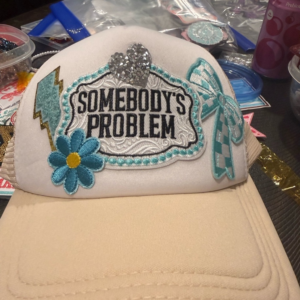 Somebody’s Problem Cap Trucker Hat Western Cowgirl Festival Style bachelorette - Picture 2 of 2